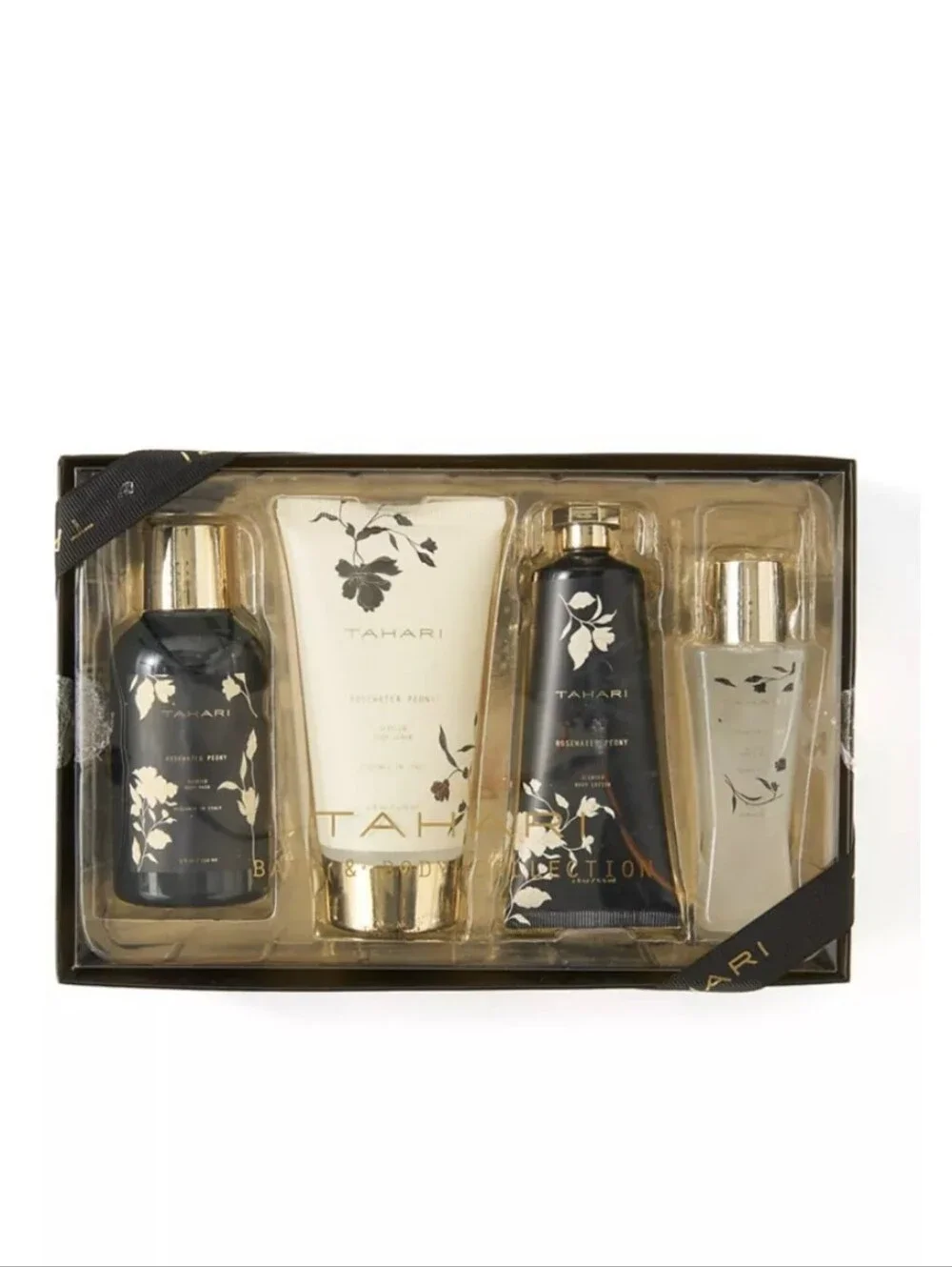 Tahari Bath & Body Gift Set in Black and Cream Packaging